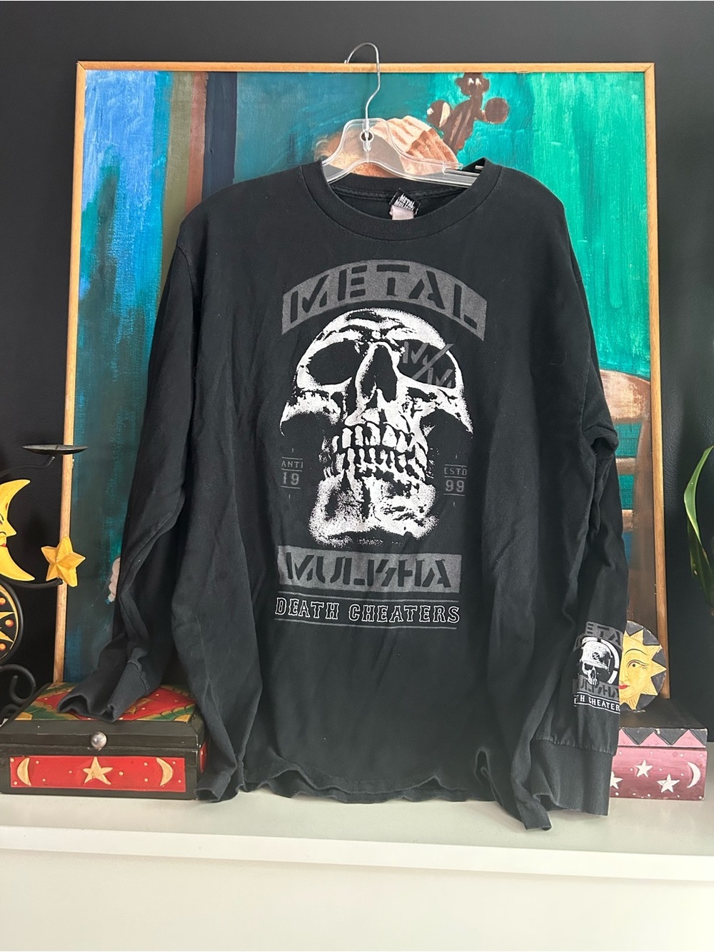 Metal Mulisha Skull Graphic Long Sleeve T-Shirt Black Men’s XL Biker Gothic Y2K